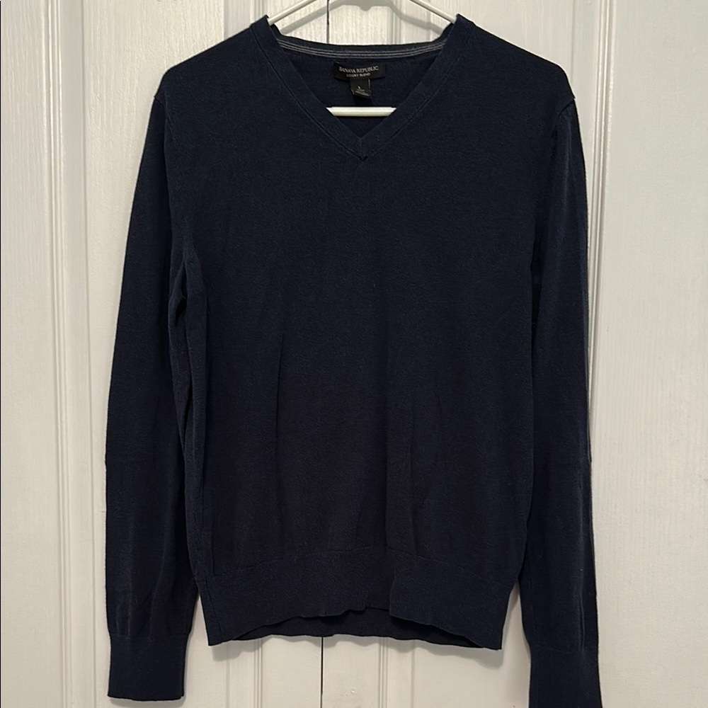 Banana Republic Dark Blue V-Neck Sweater